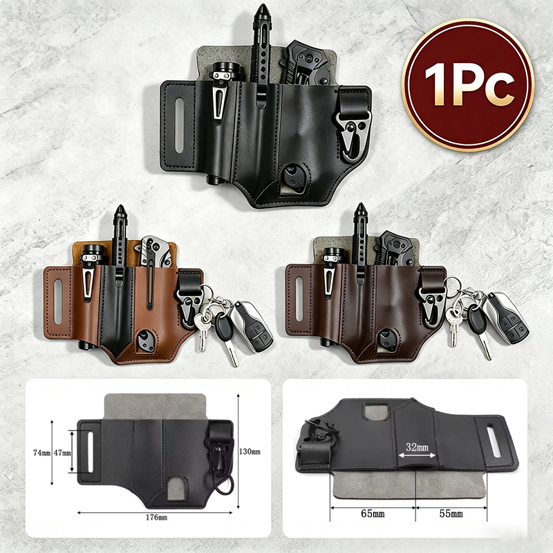 Leather Edc. Carry Pouch - Gantungan Pinggang Kulit Sapi Tempat Alat