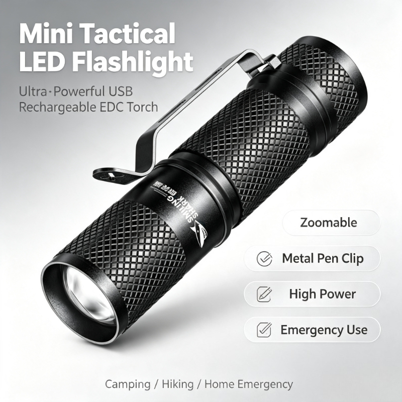 Edc Day Carry - SMILING SHARK Senter LED Taktis Mini