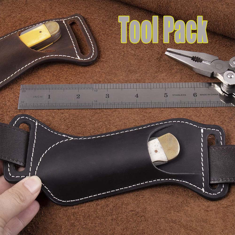 Leather Edc. Carry Pouch - Sarung Pisau Lipat EDC untuk Sabuk