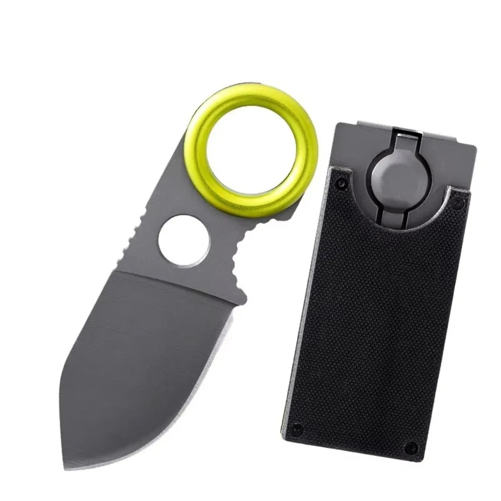 Edc Pocket Carry Fixed Blade - Pisau Lipat Mini EDC Ring Fixed