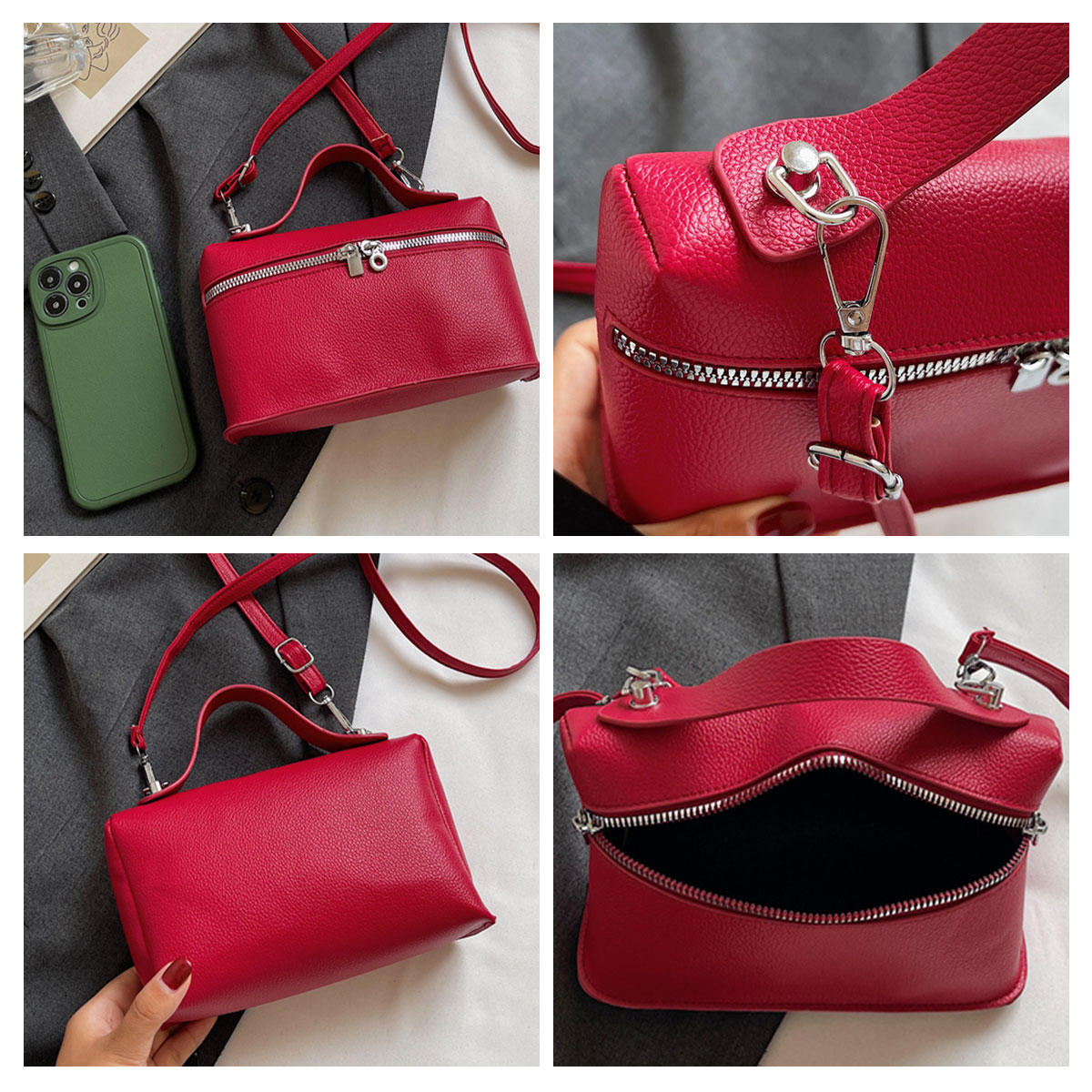 Tas Kotak Warna Solid Tren Min - Edc Carry Bag ulasan dan harga