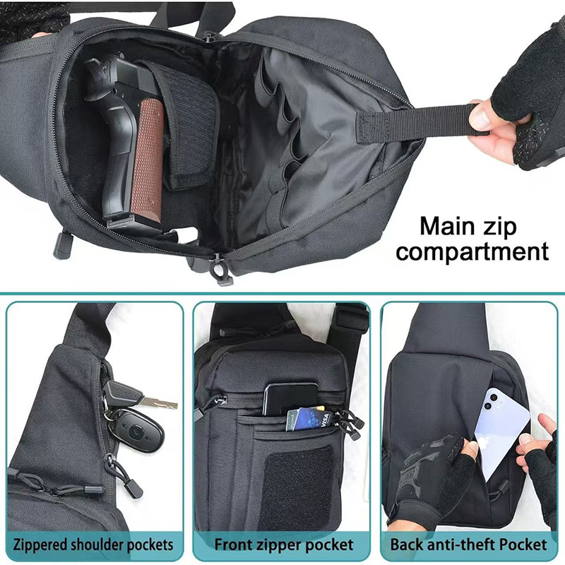 Tas Pistol Taktis Tas Penyimpa - Edc Concealed Carry Sling Bag ulasan dan harga