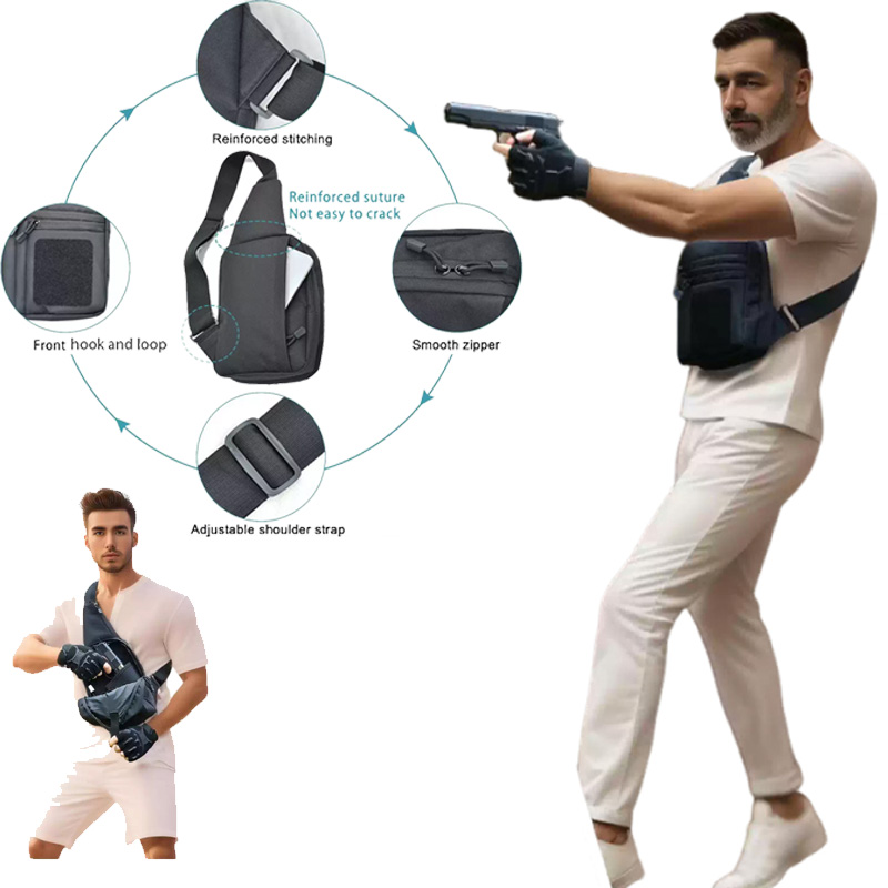 Tas Pistol Taktis Tas Penyimpa - Edc Concealed Carry Sling Bag ulasan dan harga