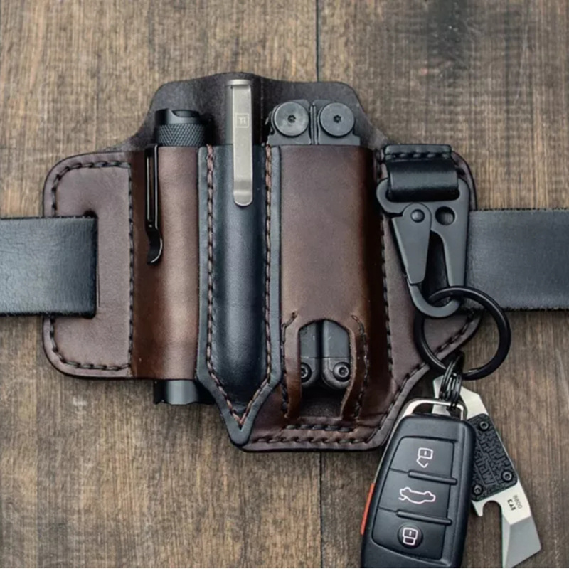 Kantong Kulit Taktis EDC Tas P - Leather Edc. Carry Pouch ulasan dan harga