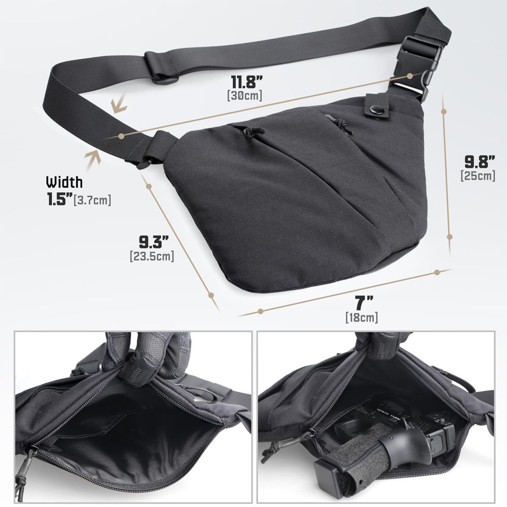 Tas gendong Pistol tersembunyi - Edc Concealed Carry Sling Bag ulasan dan harga