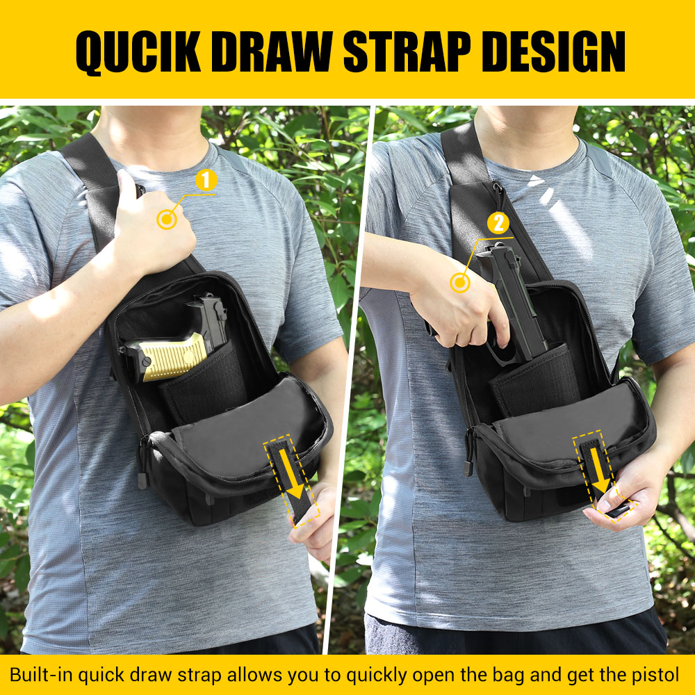 Tas Pistol Taktis Tas Penyimpa - Edc Concealed Carry Sling Bag ulasan dan harga