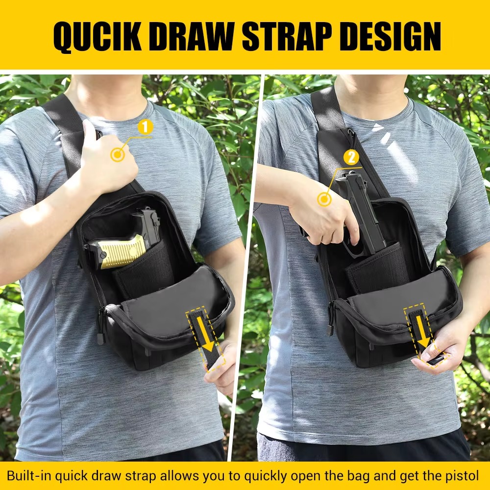 Tas Pistol Taktis, Sarung Pist - Edc Concealed Carry Sling Bag ulasan dan harga